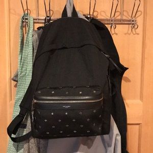 Saint Laurent Backpack with Star Embellishments